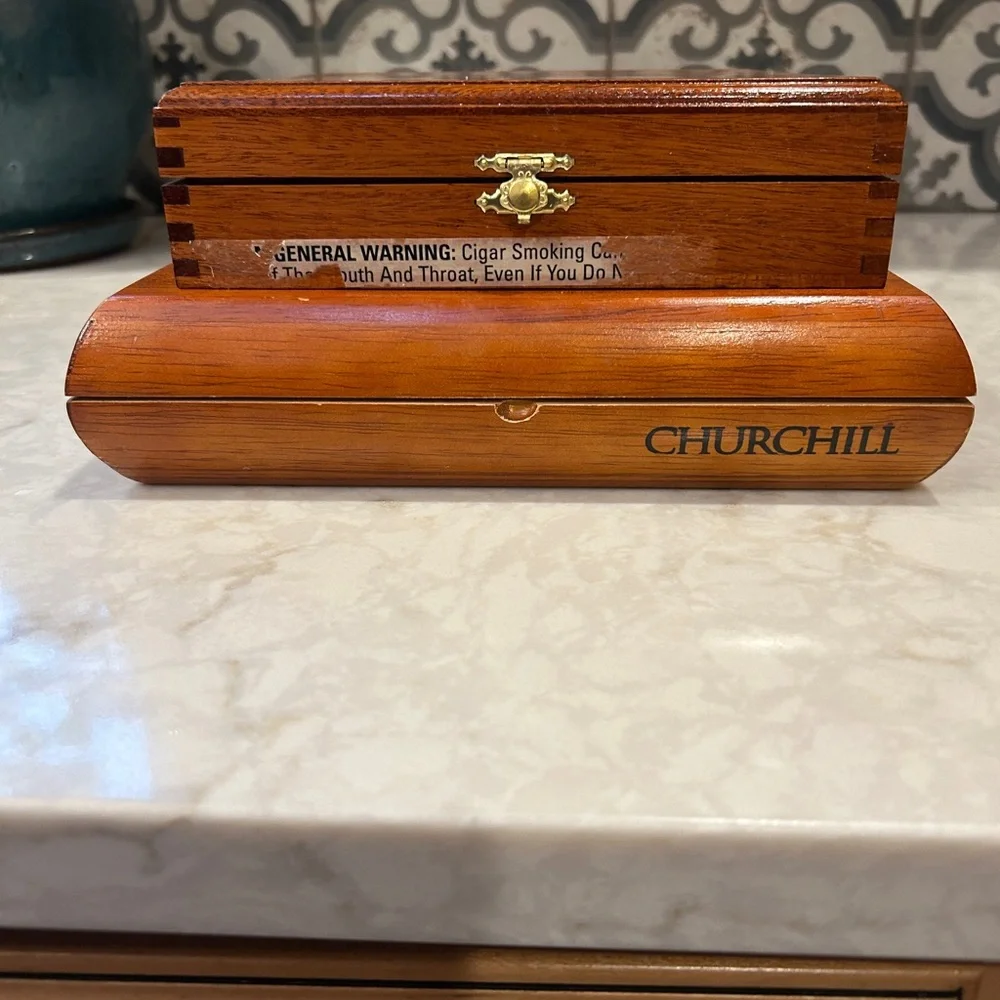 1990s Perdomo and Macanudo Wooden Cigar Boxes- Set of Two- EUC